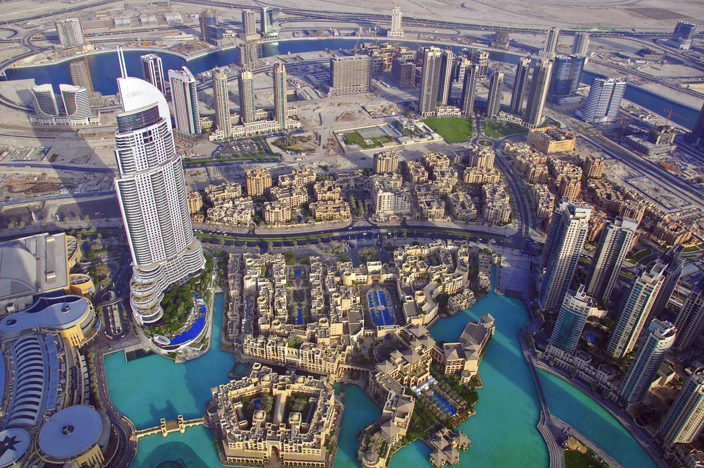 Dubai skyline, view from above